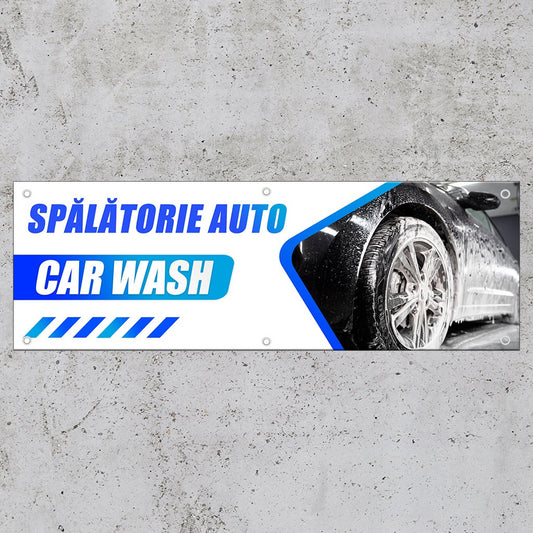 Banner Spalatorie Auto, cu capse - 50x150 cm