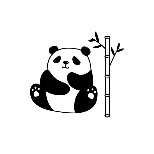 Sticker Autocolant Decorativ Perete Panda, 47x43 cm, Negru, Oracal