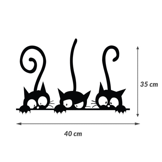 Sticker Autocolant Decorativ Perete Pisici Negre, Oracal - S - 45x30CM