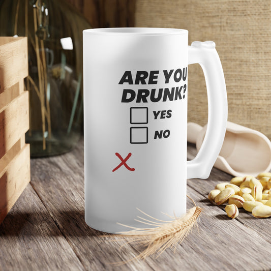 Halba de Bere cu Mesaj Are you drunk?, 500 ml, transparenta, mata