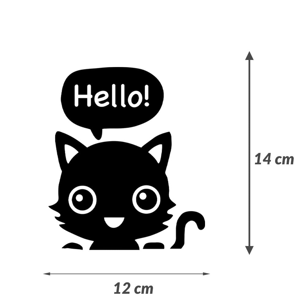 Sticker autocolant pentru intrerupator cu Pisicuta, 14x12 cm, Negru, Oraca