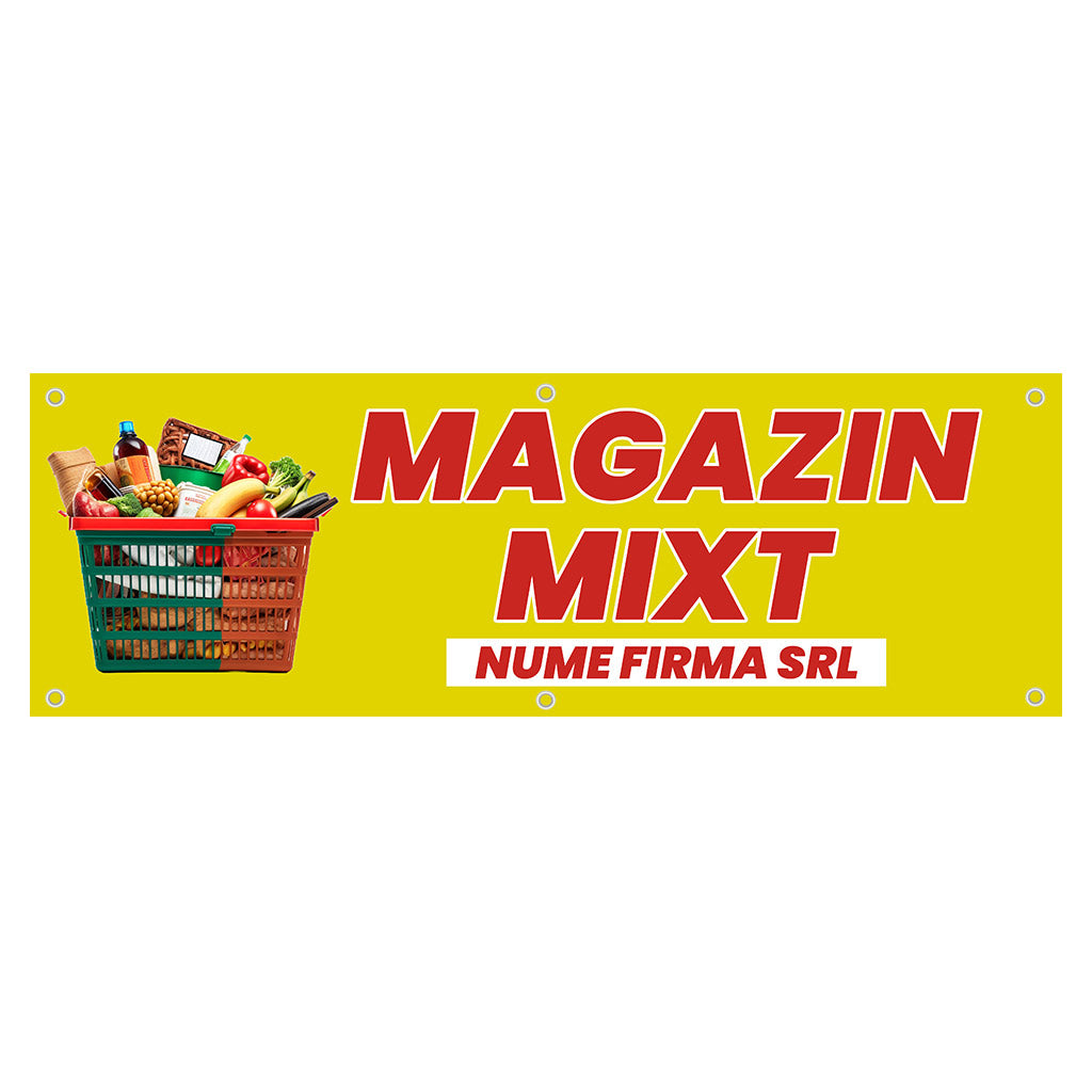 Banner Magazin Mixt, 150x50cm cu capse