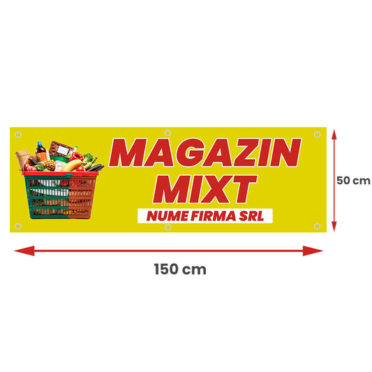 Banner Magazin Mixt, 150x50cm cu capse