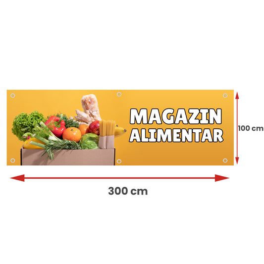 Banner Magazin Alimentar, cu capse - 100x300 cm