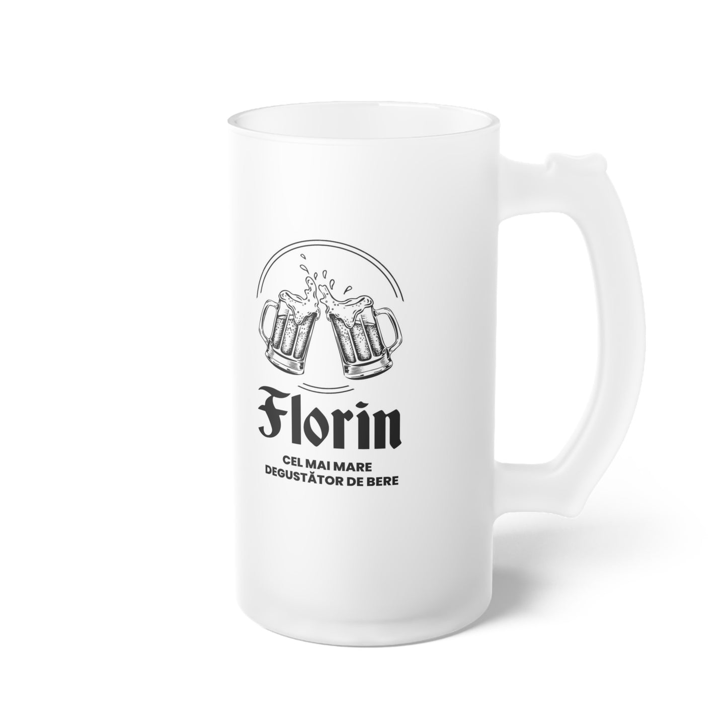 Halba de Bere Personalizata cu Mesaj, 500 ml, transparenta, mata