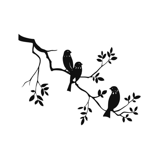 Sticker Autocolant Decorativ Perete Pasari, 47x35 cm, Negru, Oracal