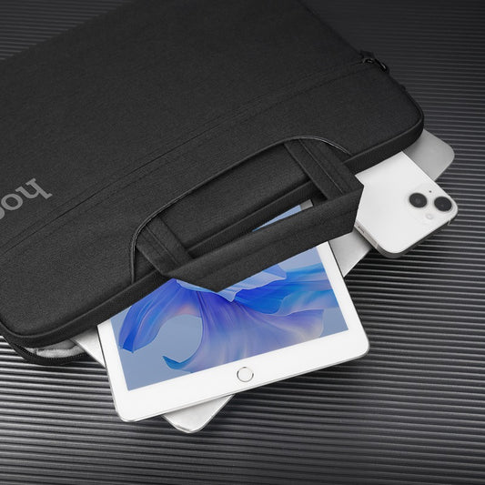 Geanta pentru laptop 14", din material textil, cu microfibra, Simple Series, Negru - Hoco GT1