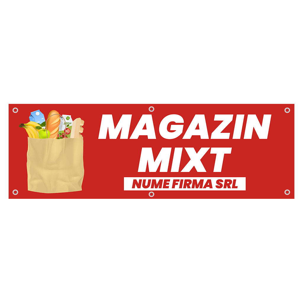 Banner Magazin Mixt, 150x50cm cu capse
