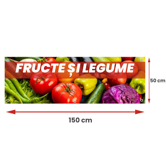 Banner Fructe si Legume, 150x50cm cu capse