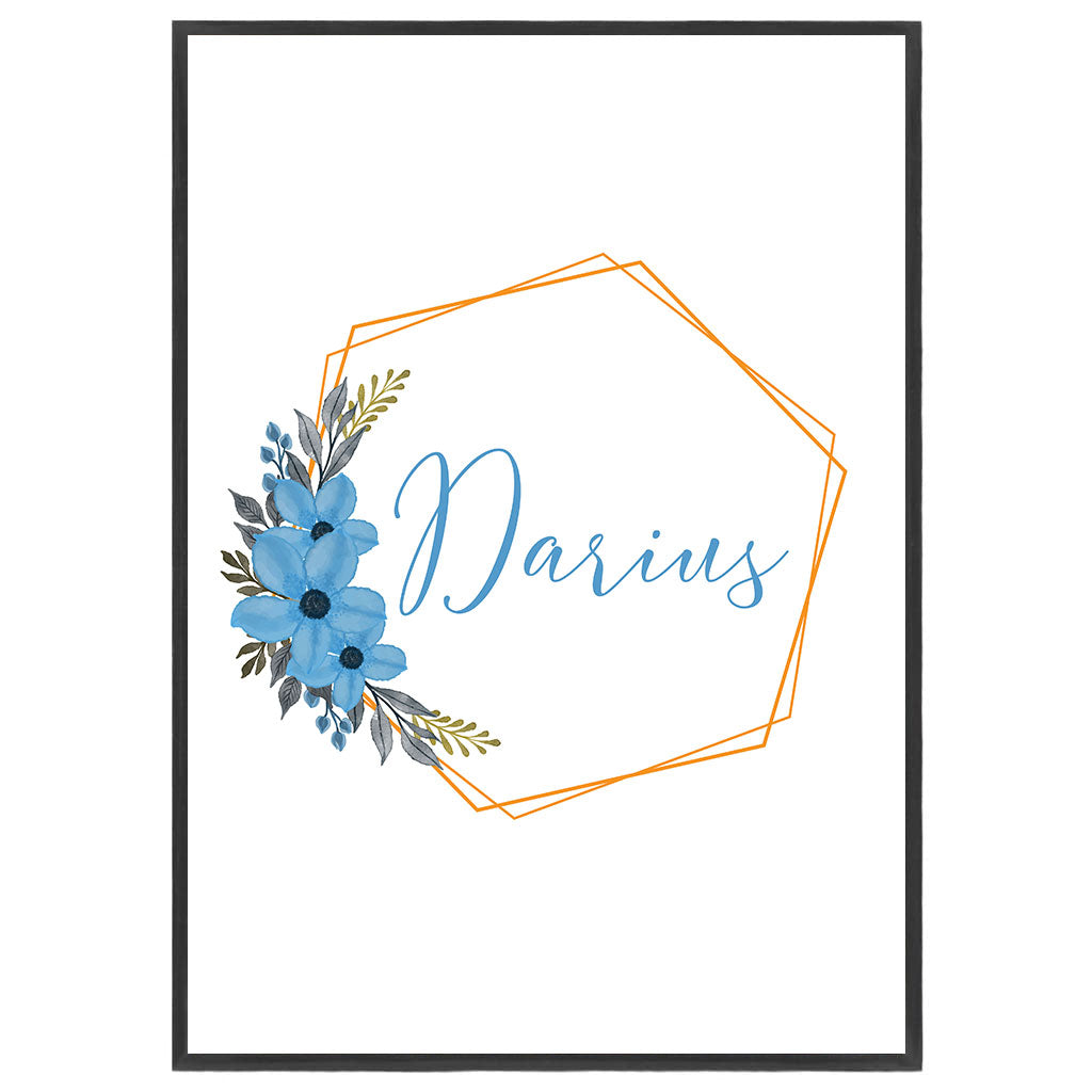 Tablou Nume Bebe, Personalizat pentru baietei, A3, 42x29,7cm