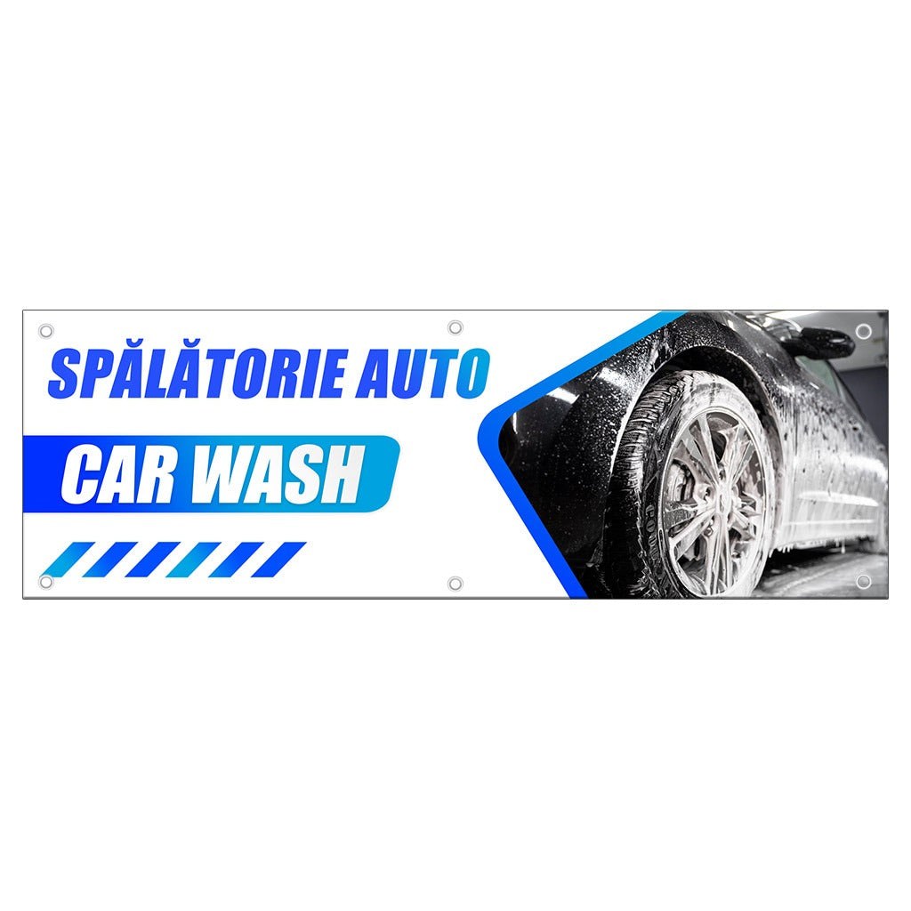 Banner Spalatorie Auto, cu capse - 100x300 cm