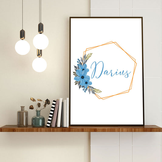 Tablou Nume Bebe, Personalizat pentru baietei, A3, 42x29,7cm