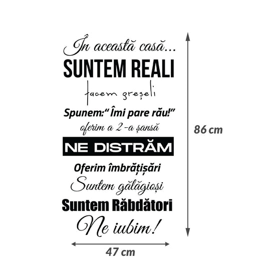 Sticker Autocolant Decorativ In acesta casa.., 86x47 cm, Negru, Oracal