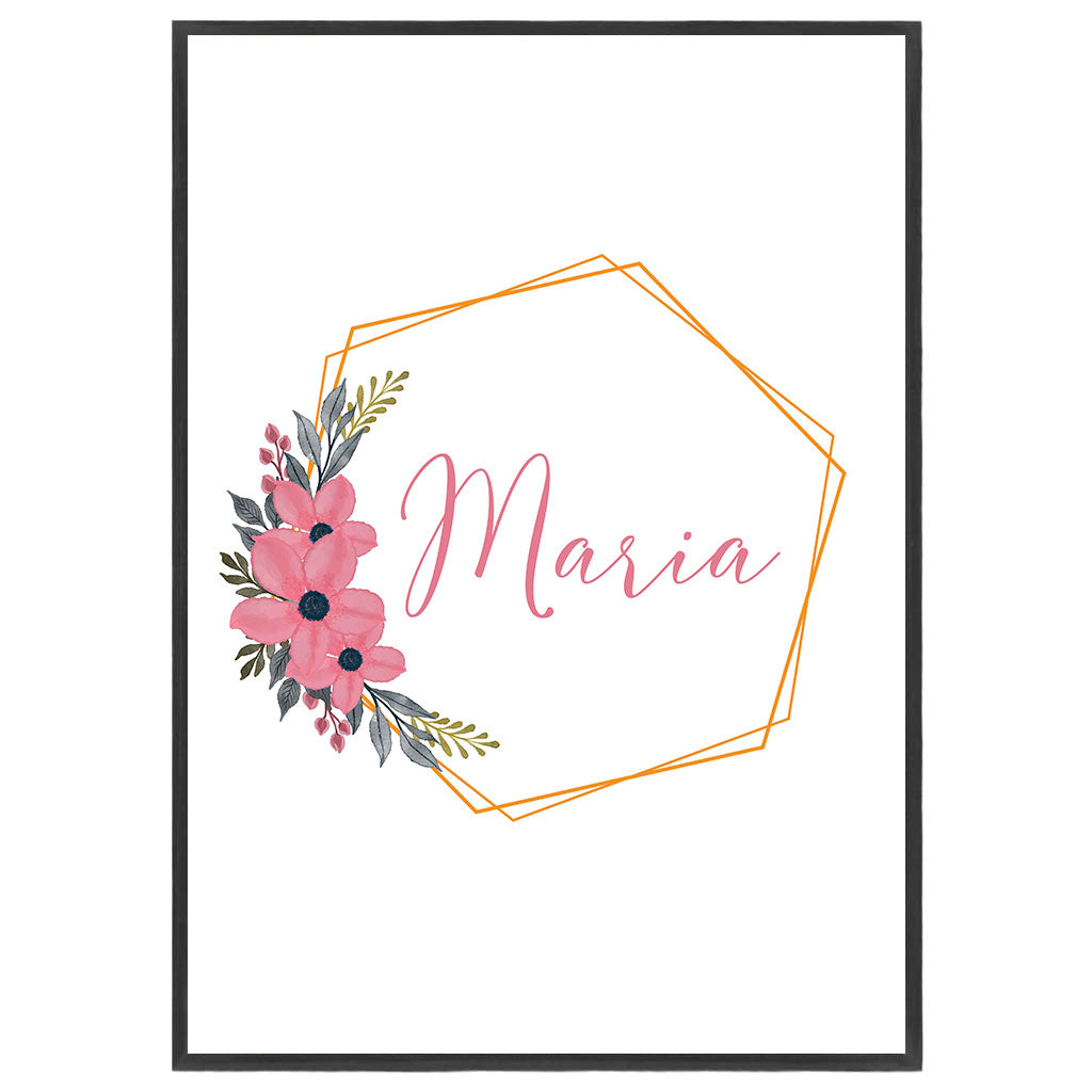 Tablou Nume Bebe, Personalizat pentru fetite, A3, 42x29,7cm