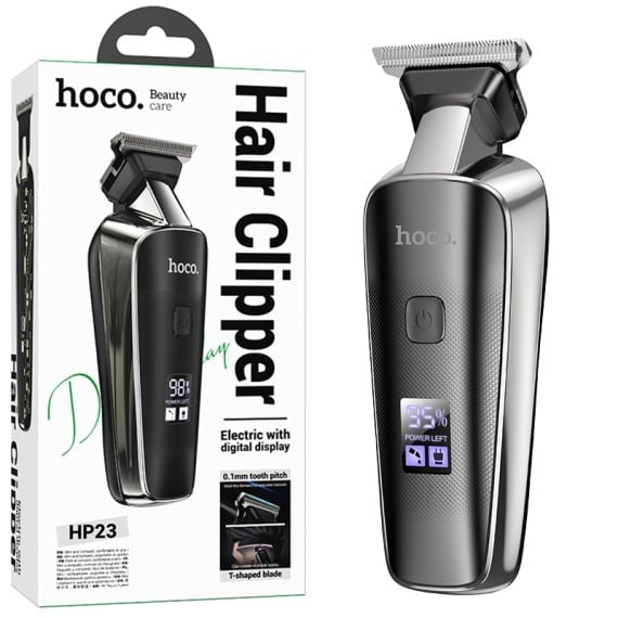 Aparat de tuns, Hoco Hair Clipper, Portabil, 600mAh, 7000RPM, Display LED, Negru - Hoco HP23