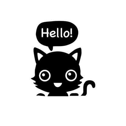 Sticker autocolant pentru intrerupator cu Pisicuta, 14x12 cm, Negru, Oraca