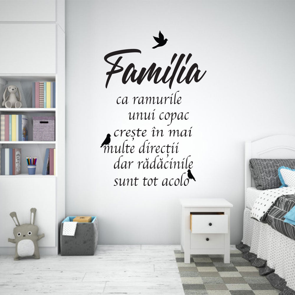 Sticker Autocolant Decorativ Familie, 70x45 cm, Negru, Oracal