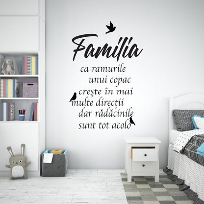 Sticker Autocolant Decorativ Familie, 70x45 cm, Negru, Oracal