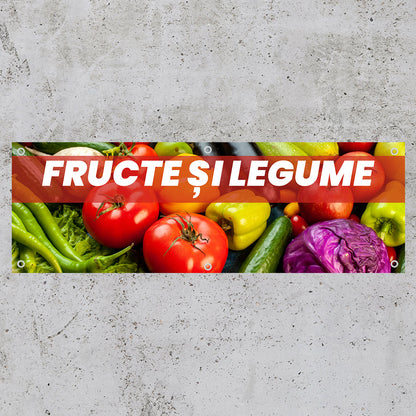 Banner Fructe si Legume, 150x50cm cu capse