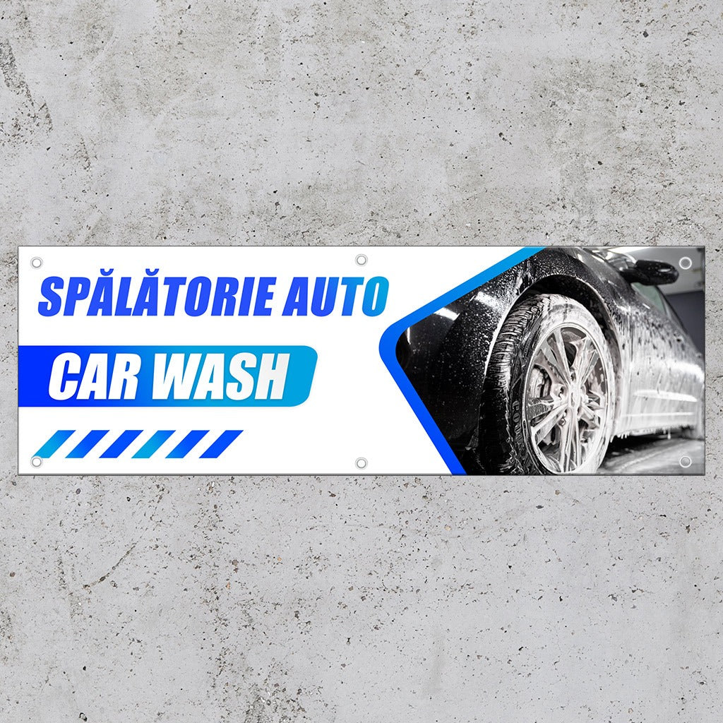 Banner Spalatorie Auto, cu capse - 100x300 cm