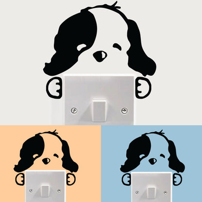 Sticker autocolant pentru intrerupator Catelus, 15x13 cm, Negru, Oracal