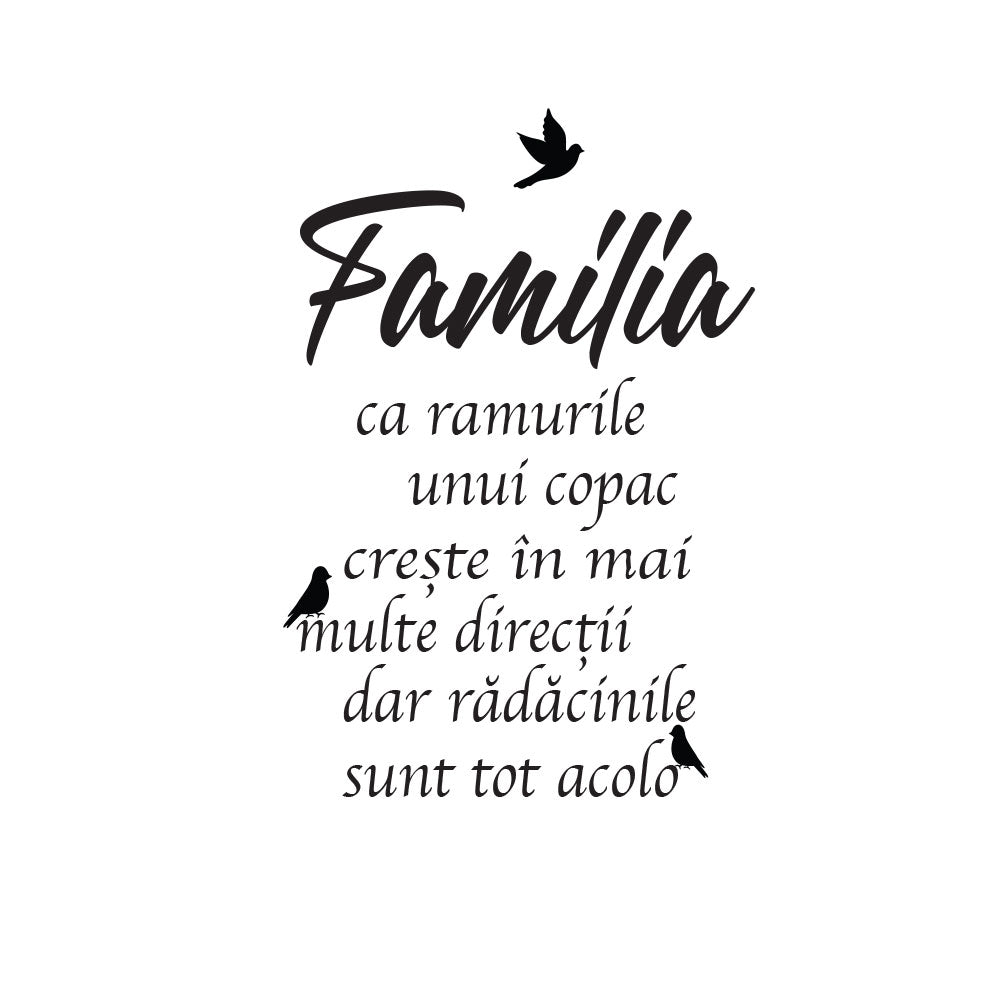 Sticker Autocolant Decorativ Familie, 70x45 cm, Negru, Oracal