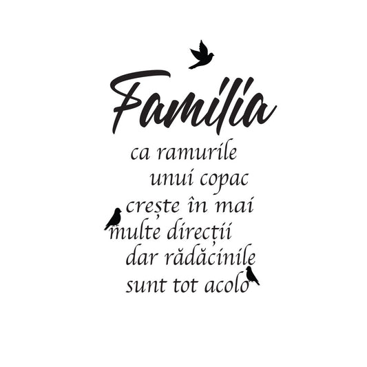Sticker Autocolant Decorativ Familie, 70x45 cm, Negru, Oracal