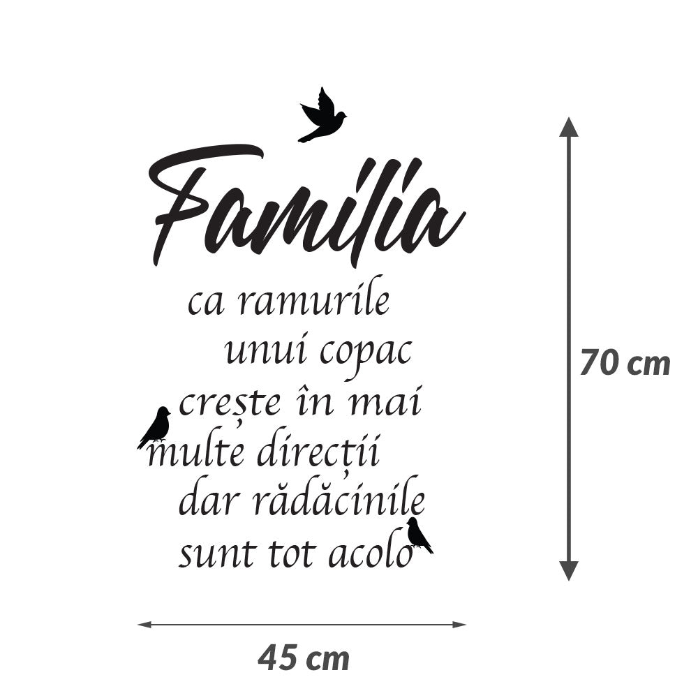Sticker Autocolant Decorativ Familie, 70x45 cm, Negru, Oracal