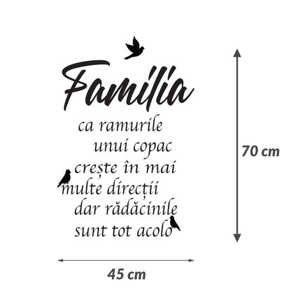 Sticker Autocolant Decorativ Familie, 70x45 cm, Negru, Oracal