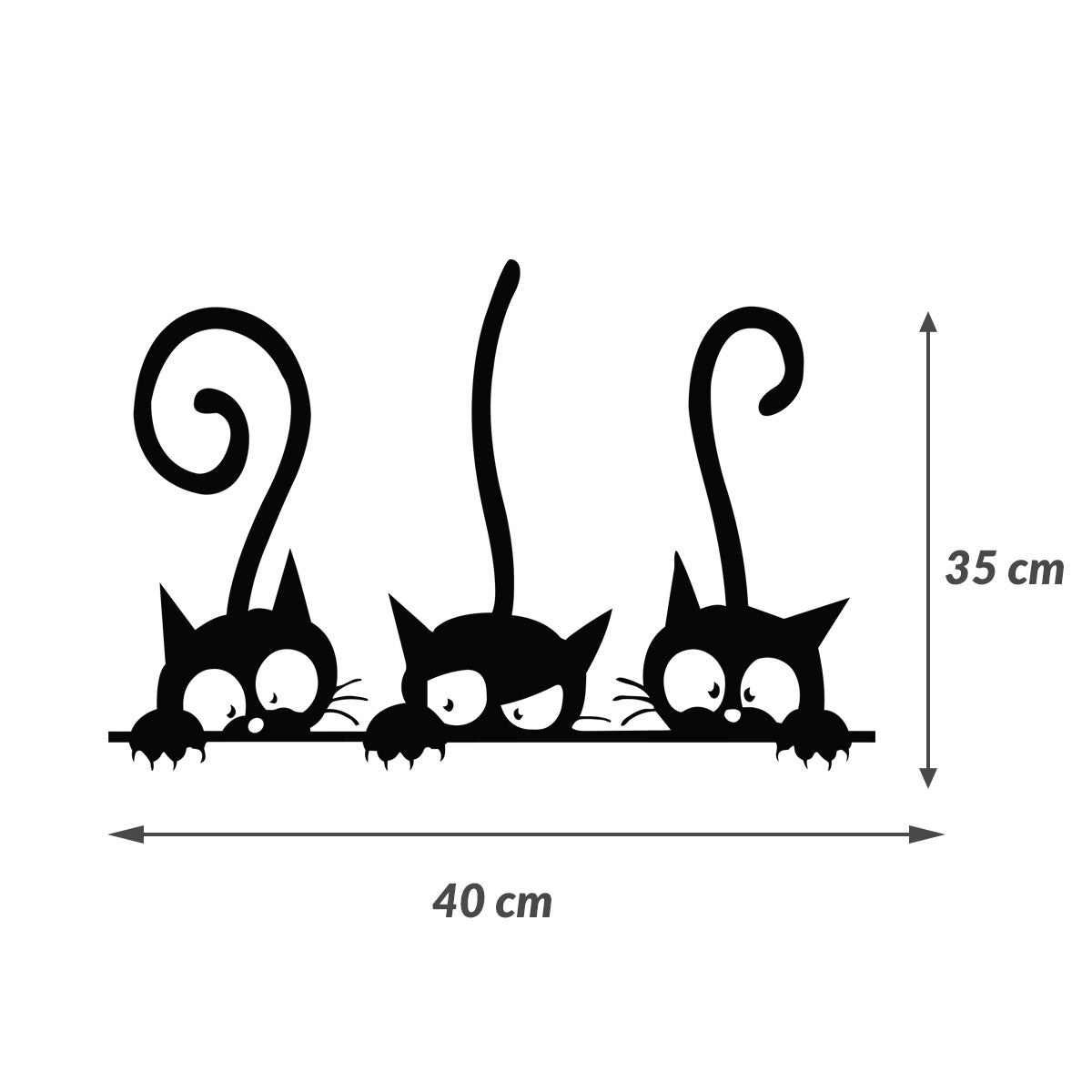 Sticker Autocolant Decorativ Perete Pisici Negre, Oracal - S - 45x30CM