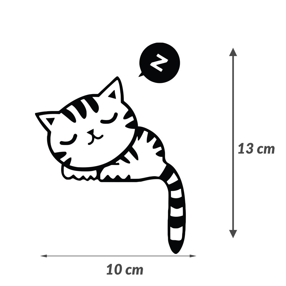 Sticker autocolant pentru intrerupator cu Pisicuta, 13x10 cm, Negru, Oracal