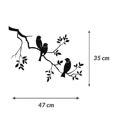 Sticker Autocolant Decorativ Perete Pasari, 47x35 cm, Negru, Oracal