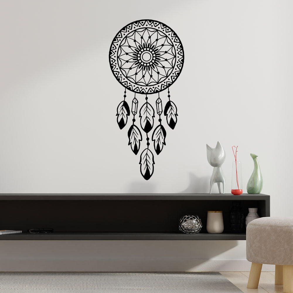 Sticker Autocolant Decorativ Perete Dreamcatcher, 47x22 cm, Negru, Oracal