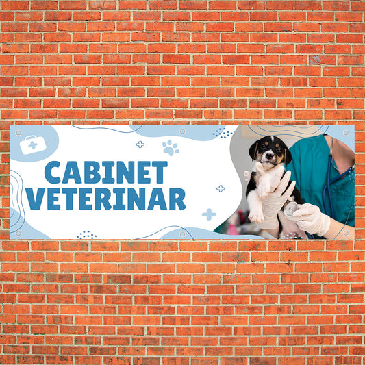 Banner Cabinet Veterinar, 150x50cm cu capse