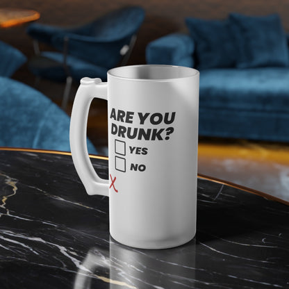 Halba de Bere cu Mesaj Are you drunk?, 500 ml, transparenta, mata