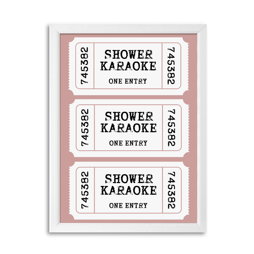Tablou Shower Karaoke Ticket, A3, 42x30cm