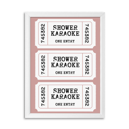 Tablou Shower Karaoke Ticket, A3, 42x30cm