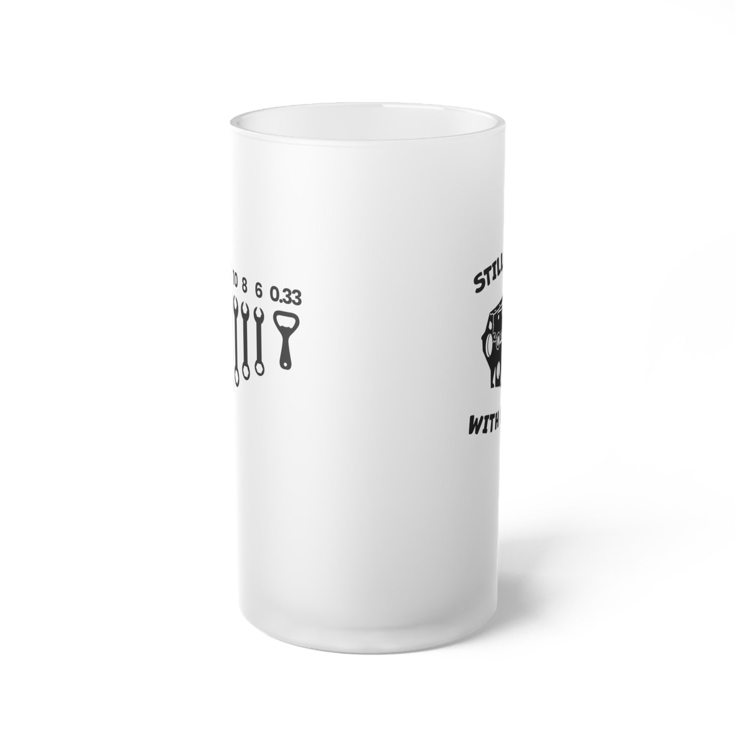 Halba de Bere cu Mesaj pentru Mecanic Still plays with blocks , 500 ml, transparenta, mata