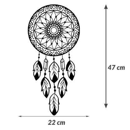 Sticker Autocolant Decorativ Perete Dreamcatcher, 47x22 cm, Negru, Oracal