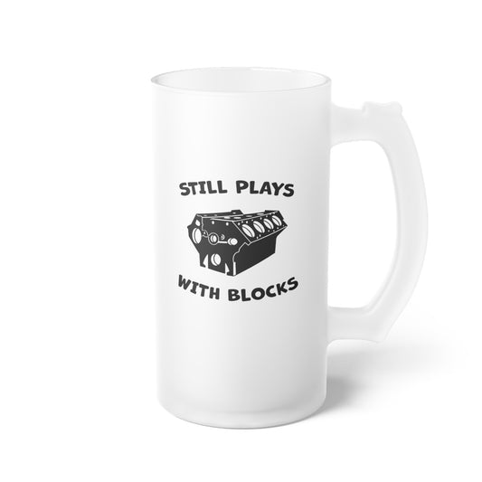 Halba de Bere cu Mesaj pentru Mecanic Still plays with blocks , 500 ml, transparenta, mata