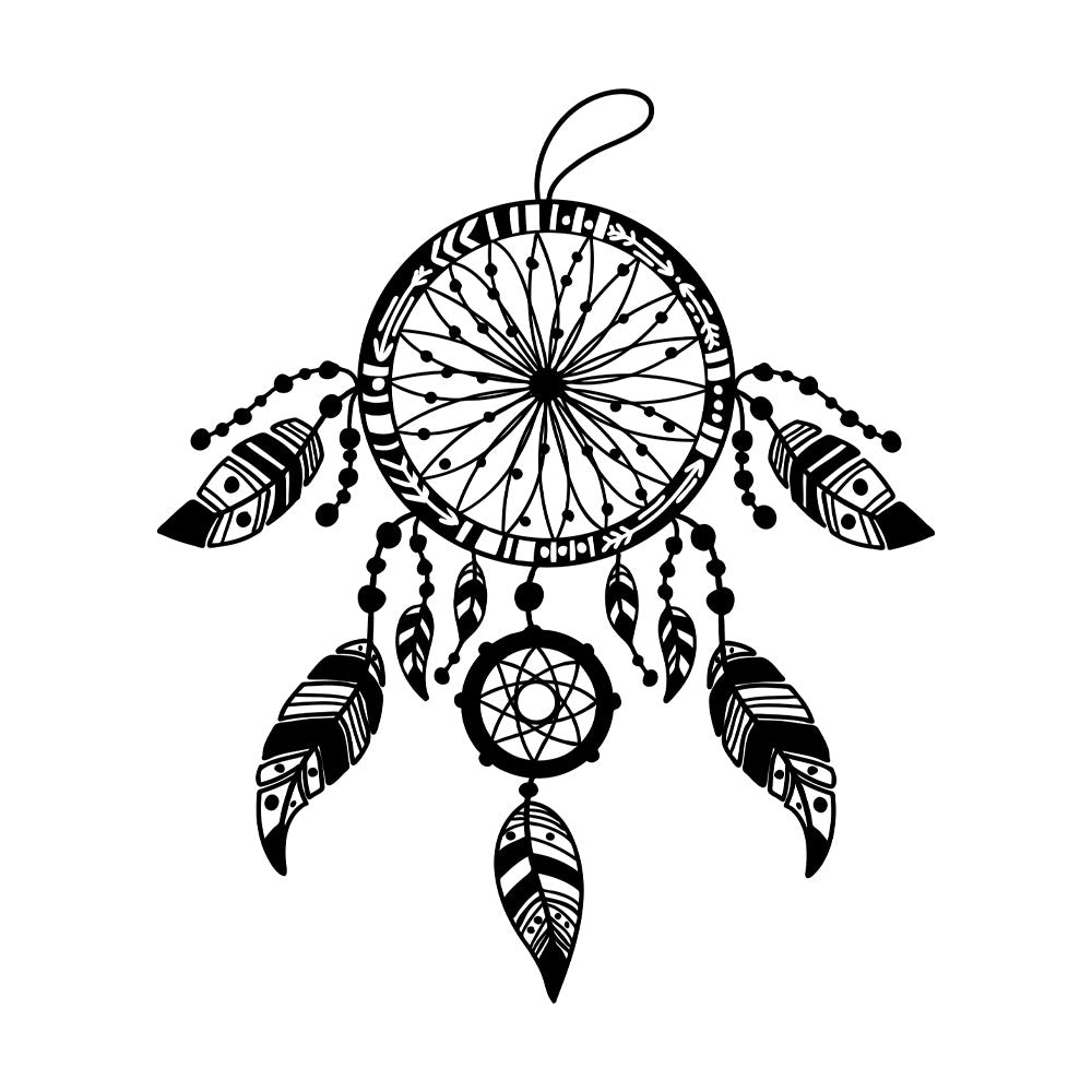 Sticker Autocolant Decorativ Perete Dreamcatcher, 47x40 cm, Negru, Oracal