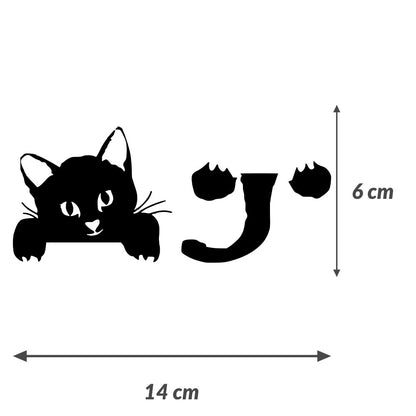 Sticker autocolant pentru intrerupator cu Pisicuta, 14x6 cm, Negru, Oracal
