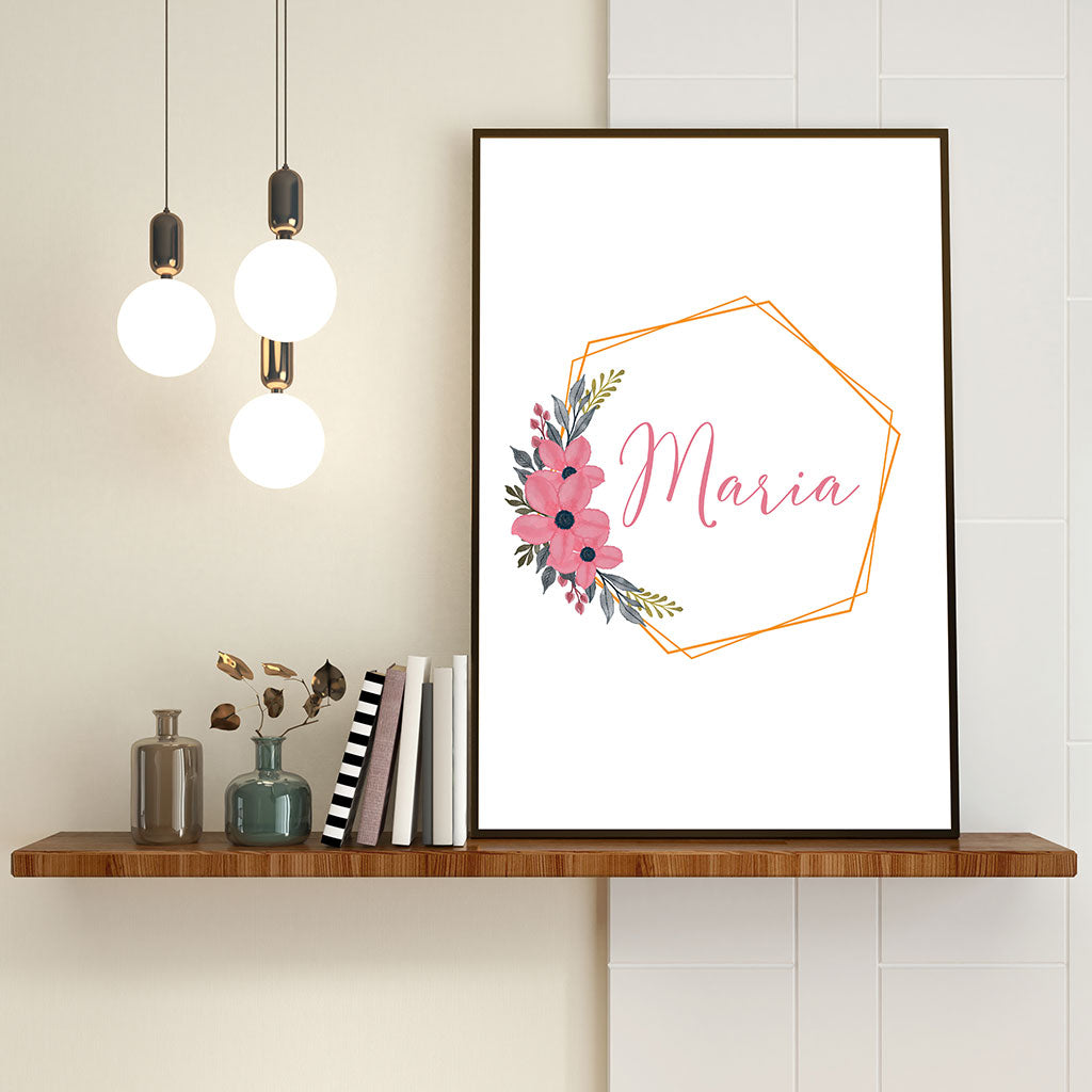 Tablou Nume Bebe, Personalizat pentru fetite, A3, 42x29,7cm