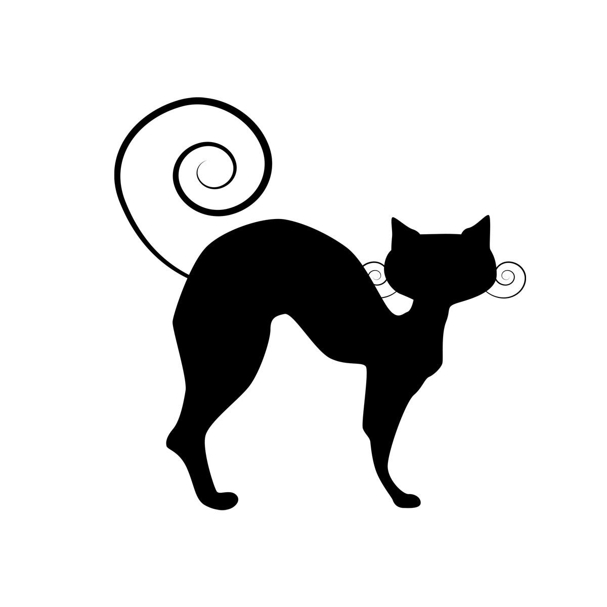 Sticker Autocolant Decorativ Perete Pisica, 47x47 cm, Negru, Oracal