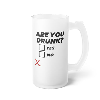 Halba de Bere cu Mesaj Are you drunk?, 500 ml, transparenta, mata