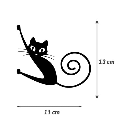 Sticker autocolant pentru intrerupator cu Pisicuta, 13x11 cm, Negru, Oracal