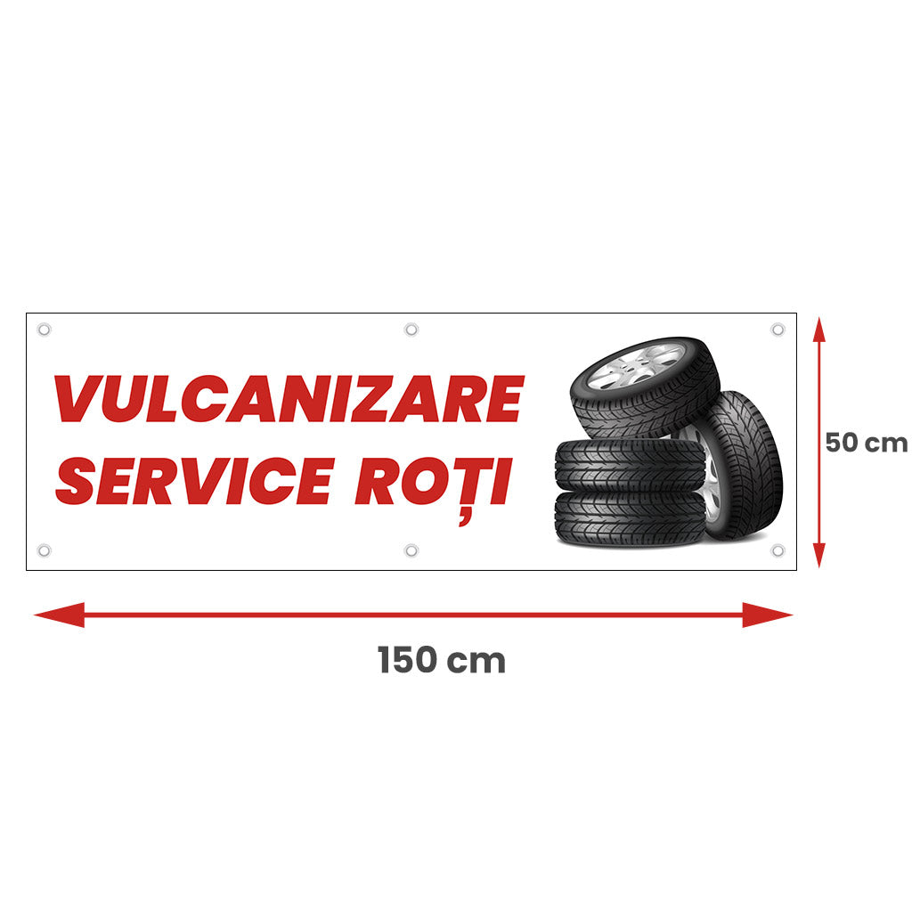 Banner Vulcanizare, 150x50cm cu capse
