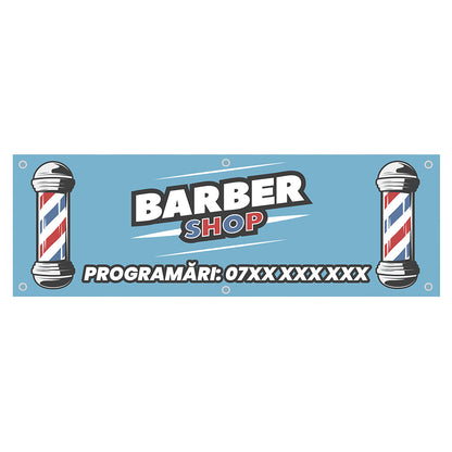 Banner Barbershop, 150x50cm, capse, personalizat