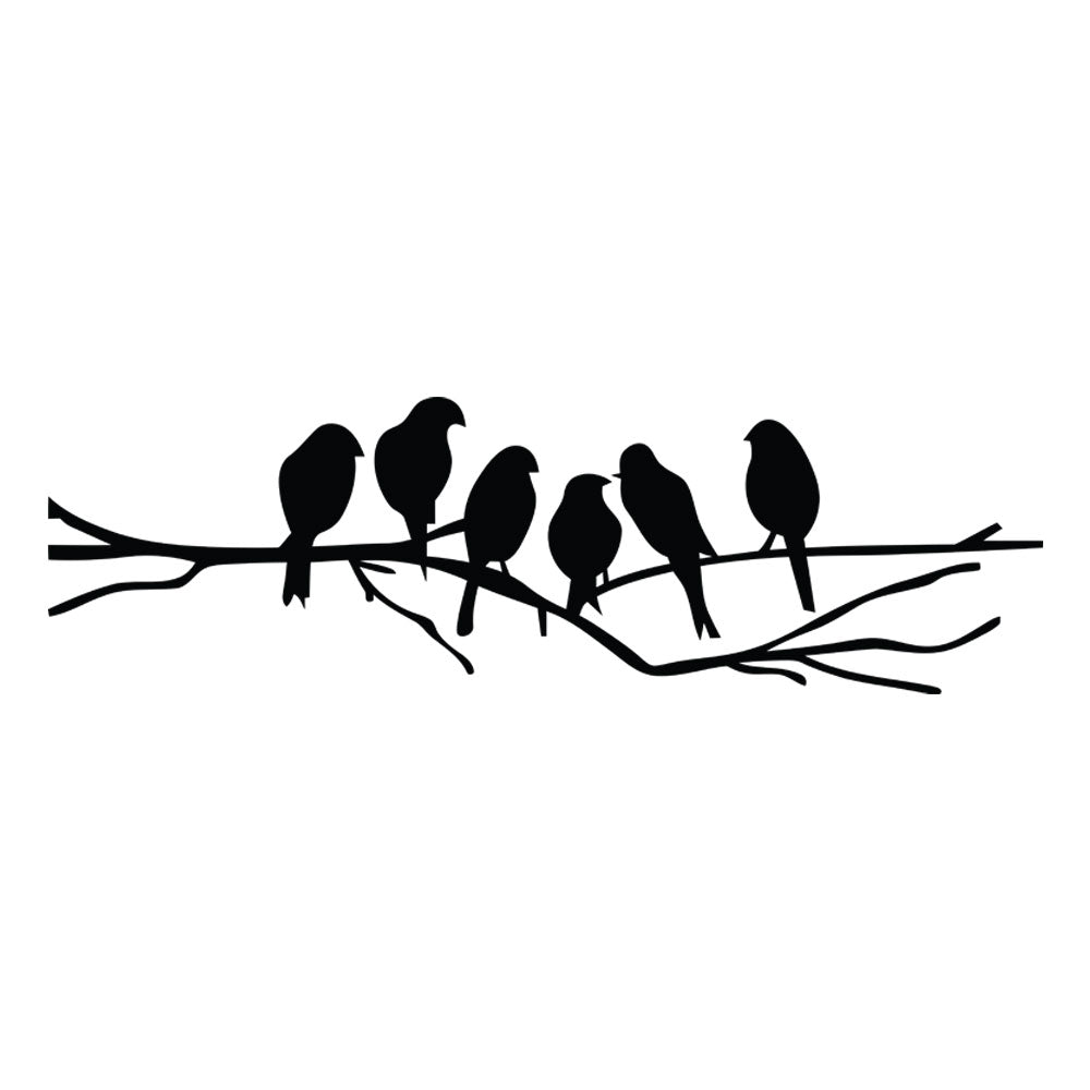 Sticker Autocolant Decorativ Perete Pasari, 47x14 cm, Negru, Oracal