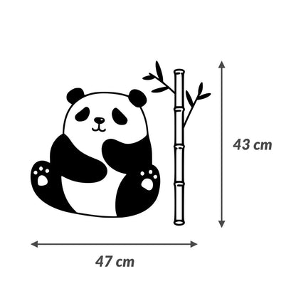 Sticker Autocolant Decorativ Perete Panda, 47x43 cm, Negru, Oracal